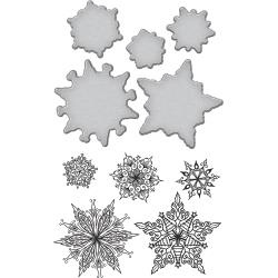 SBS089 Spellbinders Stamp & Die Set Snowflakes By Stephanie Low