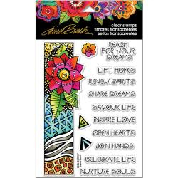 375846 Stampendous Laurel Burch Clear Stamps Flora Wishes 7.25"x4.625"