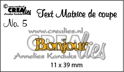 115634/3705 Crealies Tekststans (FR) Bonjour