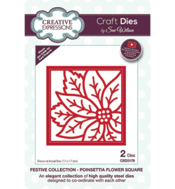 CED3179 Creative Expressions Poinsettia Flower Square