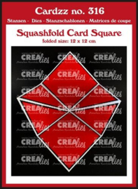 CLCZ316 Crealies Cardzzsquashfold card - vierkant