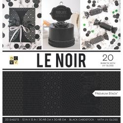 209715 DCWV Cardstock Stack Le Noir W/UV Gloss 12"X12" 20/Pkg