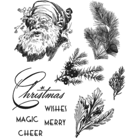 CMS 322 Tim Holtz Cling Stamps Christmas Classic