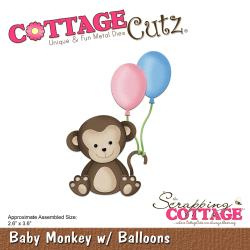 392471 Cottagecutz Die Baby Monkey W/Balloons