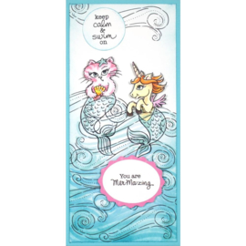 654044 Stampendous Perfectly Clear Stamps Mermaid Pals