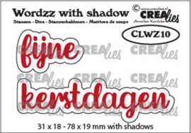 CLWZ10 Crealies Wordzz with Shadow Fijne Kerstdagen