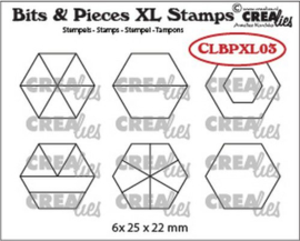 CLBPXL03 Crealies Clearstamp Bits&Pieces XL no. 03 Zeshoeken