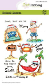 130501/1692 CraftEmotions clearstamps A6 - Santa on Holiday 2 Carla Creaties