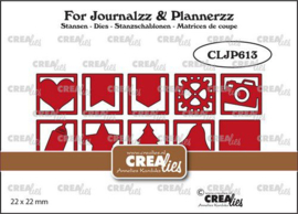 CLJP613 Crealies Journalzz & Pl Stans Icoontjes in vierkantjes set A