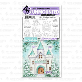 5916 Art Impressions Watercolor Journals Stamp & Die Set Woodland Castle