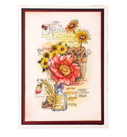 SL-SK-STAMP438 StudioLight Wildflower basket Sunflower Kisses nr.438