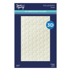 E3D080 Spellbinders 3D Embossing Folder By Simon Hurley Woven, Spring Sampler