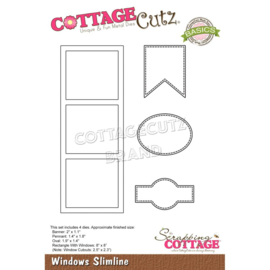 CCB085 CottageCutz Slimline Dies Windows 8" To 1.1"