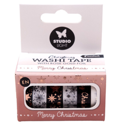 SL-ES-WASH24 - Washi tape Black/white - EN - Rose gold Essentials nr.24