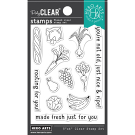 687405 Hero Arts Clear Stamps Farmer's Market Icons 3"X4"
