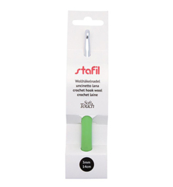 Wol haaknaald aluminium soft touch 14cm 3.00mm