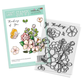 PD8666 Polkadoodles Thinking of You Blossom Flower Clear Stamps