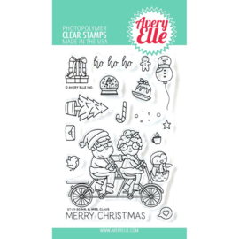 661786 Avery Elle Clear Stamp Set Mr. & Mrs. Claus 4"X6"