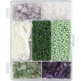977790 Creativ Company Creatieve Box sieraden, Kristallen, 2,6-10 mm, 0,8-1,2 mm, diverse kleuren