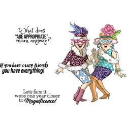 375580 Art Impressions Girlfriends Cling Rubber Stamps Crazy Friends
