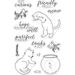 575905 Hero Arts Clear Stamps Curious Cat 4"X6"