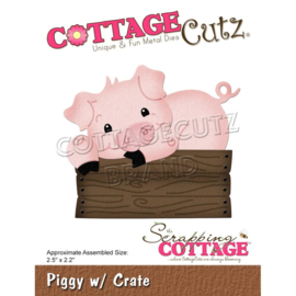CC899 CottageCutz Dies Piggy W/Crate 2.5"X2.2"