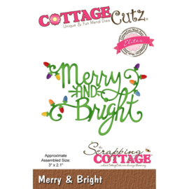 473757 CottageCutz Elites Die Merry & Bright 3"X2.1"