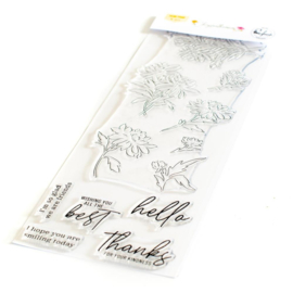 PF173222  Pinkfresh Studio Clear Stamp Set Chrysanthemum  4"X12"