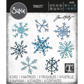 665582 Sizzix Thinlits Dies Scribbly Snowflakes By Tim Holtz 8/Pkg