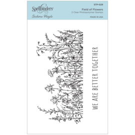 STP029 Spellbinders Clear Acrylic Stamps Field Of Flowers