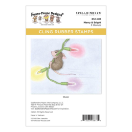 RSC015 House Mouse Cling Rubber Stamp Merry & Bright