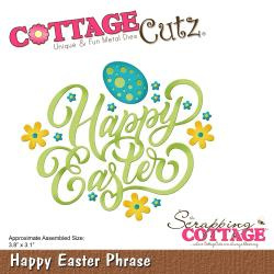 CC414 CottageCutz Die Happy Easter Phrase 3.8"X3.1"