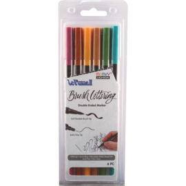 380992 Le Plume II Double-Ended Brush Lettering Marker Natural Set 6/Pkg