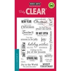 HA-CM100 Hero Arts Clear Stamps Christmas Messages 4"X6"