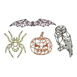 664208 Sizzix Thinlits Die Set 4PK Geo Halloween Tim Holtz