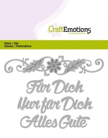 115633/0418 CraftEmotions Die Text - Für dich (DE) Card 11x9cm