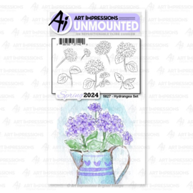 706901 Art Impressions Watercolor Cling Rubber Stamps Hydrangea
