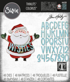 666338 Thinlits Colorize by Tim Holtz Santa Greetings