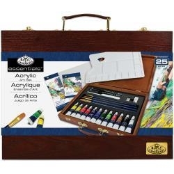 513883 Wooden Box Art Set Acrylic Painting 25pc