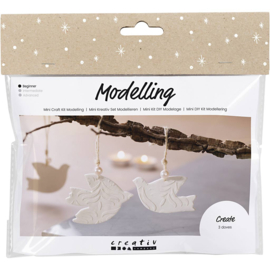 977704 Creativ Company Mini Hobbyset Boetseren, Duiven, off white