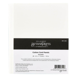 BPC008 Spellbinders BetterPress Letterpress 8.5"x11" Cotton Sheets  Porcelain 25/Sheets