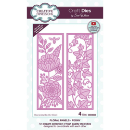 CED2053 Creative Expressions Craft die floral panels Peony