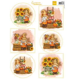 VK9604 Marianne Design Knipvel A4, Gnomes - Sunflowers