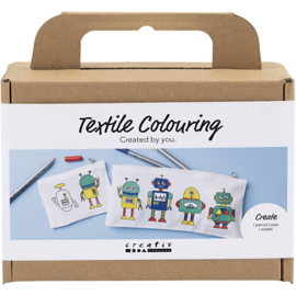 977806 Creativ Company Mini Hobbyset Textiel Decoreren, Robot, primair kleuren