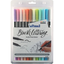 380986 Le Plume II Double-Ended Brush Lettering Marker Pastel Set 12/Pkg