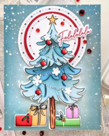 PF127121 Pinkfresh Studio Stencils Under The Christmas Tree Layering