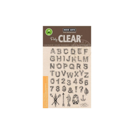 602680 Hero Arts Clear Stamps Log Letters & Numbers 4"X6"