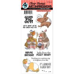 375840 Art Impressions Funny Farm Clear Stamps Guinea Pig Out