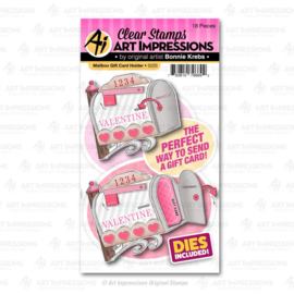 623292 Art Impressions Valentines Clear Stamp & Die Set Mailbox Gift Card Holder