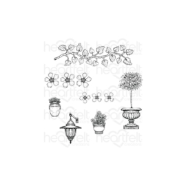 HCPC3909 Heartfelt Creations Cling Rubber Stamp Set French Cottage 'scapes